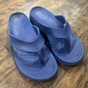 NUUSOL Sandals Womens 7 Blue Flip Flops USA Slip On Foam Comfort Lightweight
